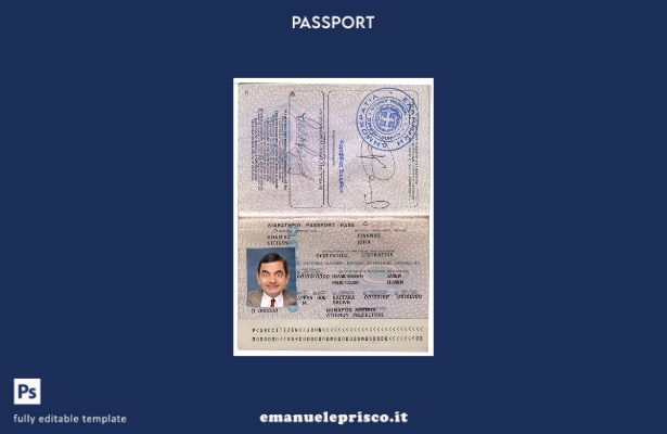 modello di versione del passaporto greco in stile verificato 1